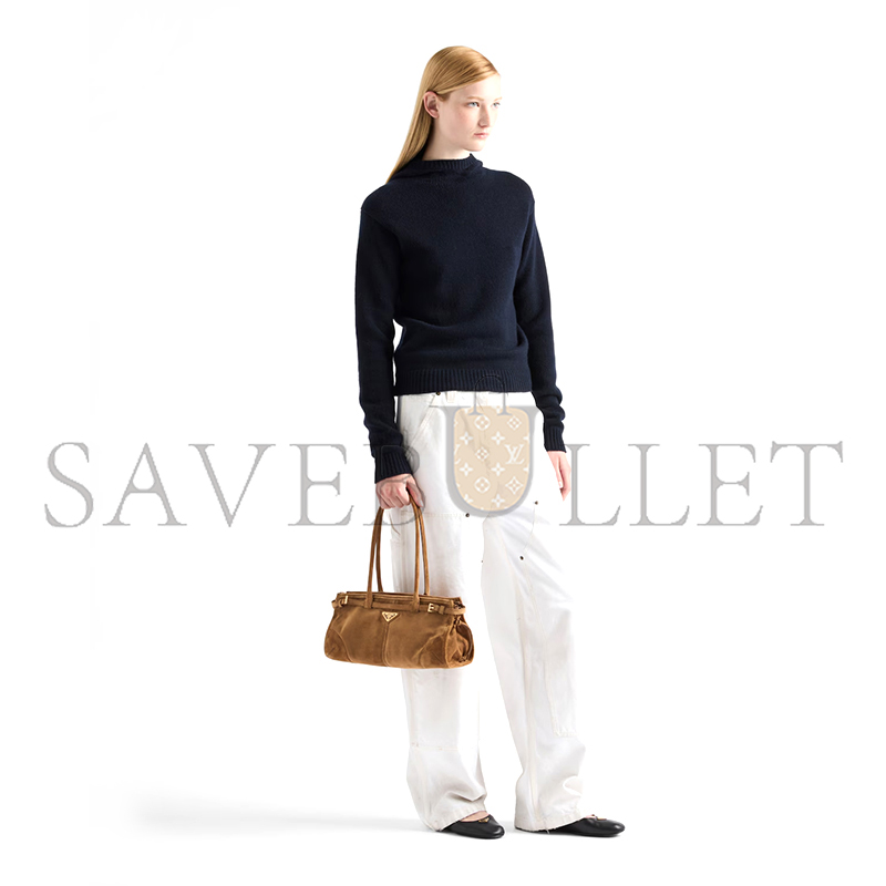 PRADA BONNIE MEDIUM SUEDE HANDBAG 1BA426 (32*15.5*12cm)
